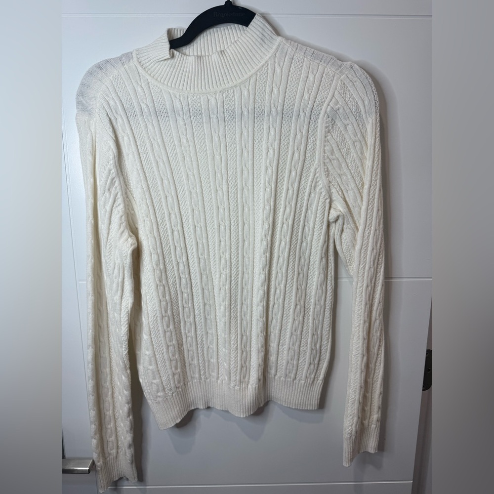 Studio Works Ribbed Knit Sweater in Cream